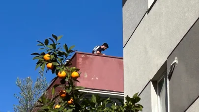 Çatıya çıkıp taş fırlattı, polise direndi