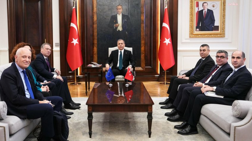 Ali Yerlikaya, AB Türkiye Delegasyonu Başkanı Büyükelçi Thomas Hans Ossowski'yi kabul etti