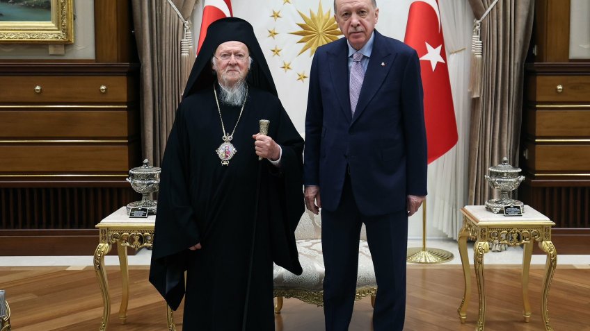 Cumhurbaşkanı Erdoğan, Fener Rum Patriği Bartholomeos’u kabul etti