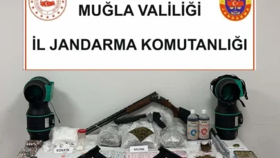 Fethiye'de uyuşturucu ve silah kaçakçılığına 2 tutuklama