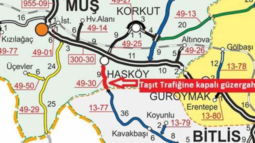 Hasköy-Mutki kara yolu ulaşıma kapatıldı