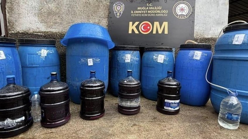 Muğla'da 891 litre sahte içki ele geçirildi