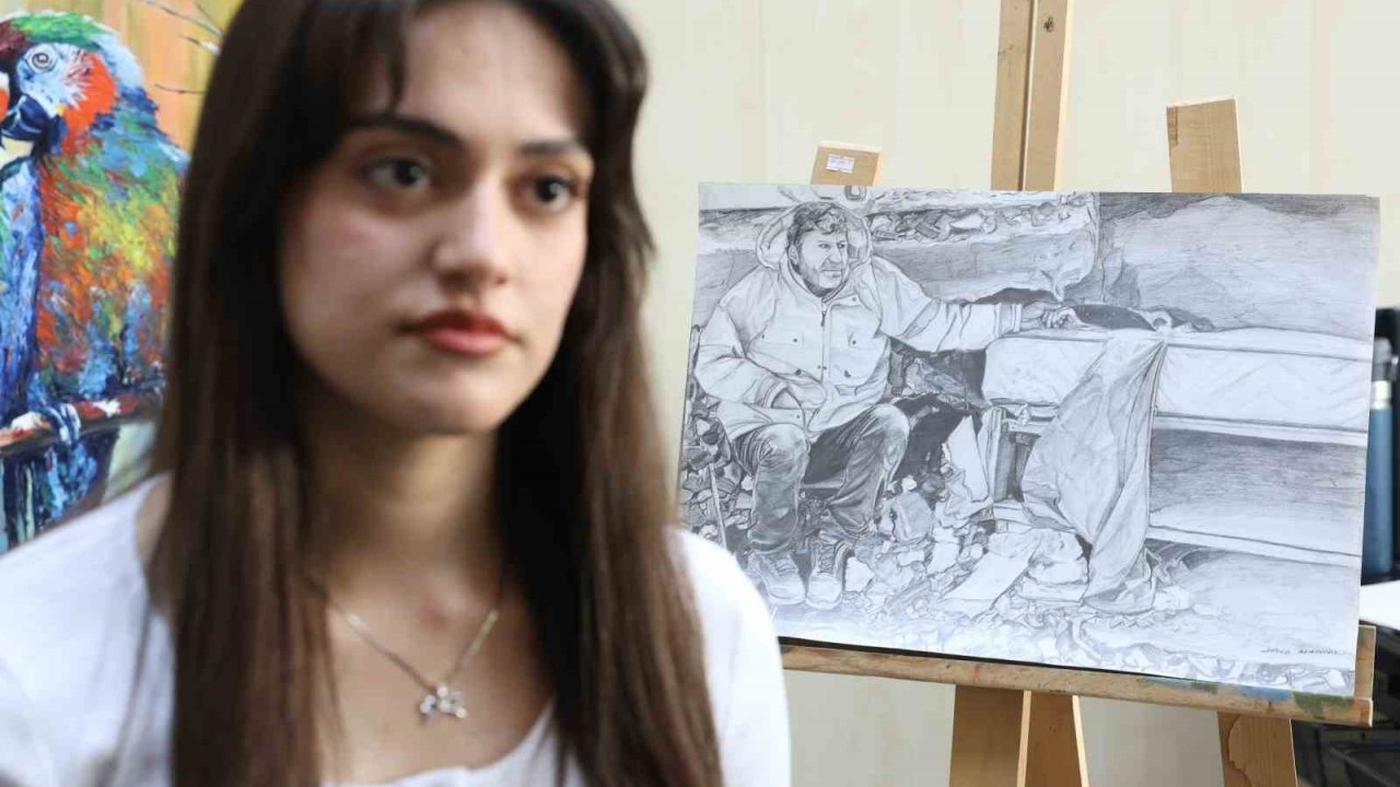 16 yaşındaki depremzede ressam, asrın felaketini sanatıyla yansıttı