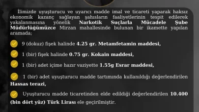 Bingöl’de uyuşturucu operasyonu: 1 tutuklama