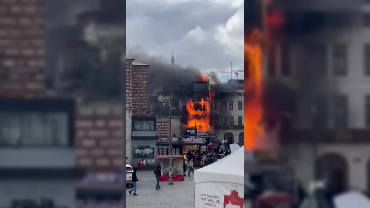 Eminönü'nde restoran ve kafelerin bulunduğu 5 katlı binada yangın çıktı