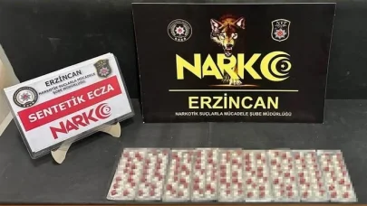 Erzincan’da 126 adet sentetik ecza maddesi ele geçirildi