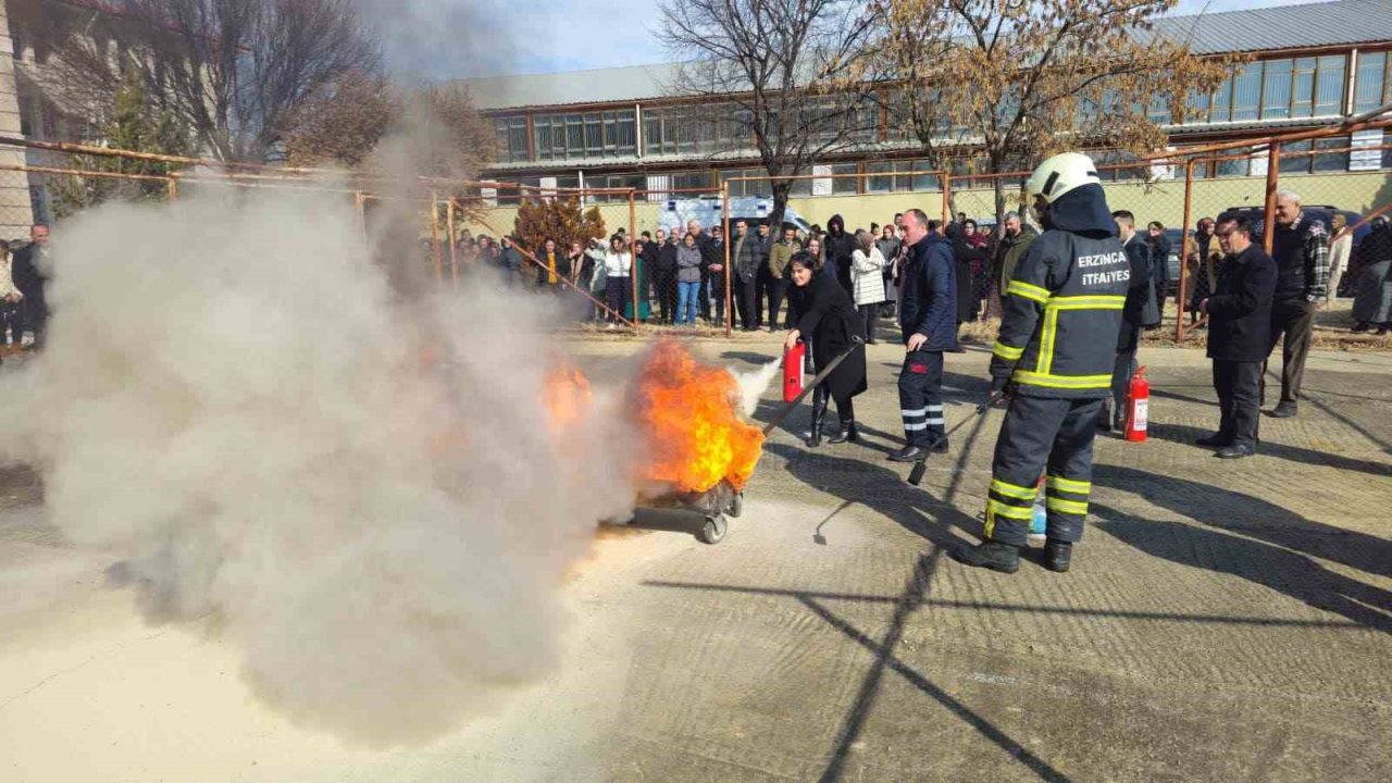 Erzincan’da uygulamalı yangın tatbikatı gerçekleştirildi