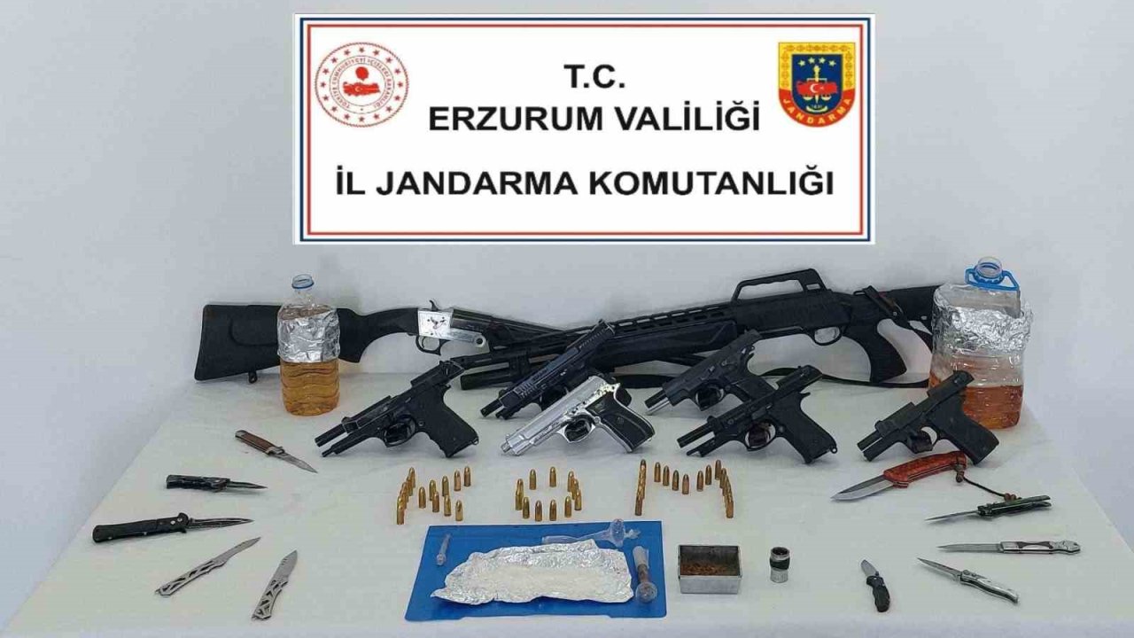 Erzurum’da jandarmadan uyuşturucu tacirlerine operasyon