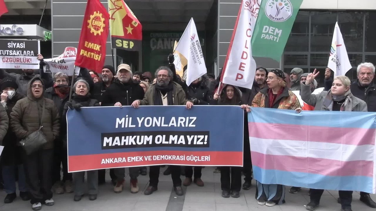 HDK tutuklamaları Ankara'da protesto edildi: “AKP, FETÖ’nün yarım bıraktığı kumpası bugün kendi yargısıyla tamamlamak istiyor”