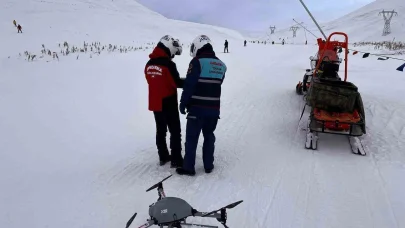 Jandarmadan Palandöken’de dron destekli devriye