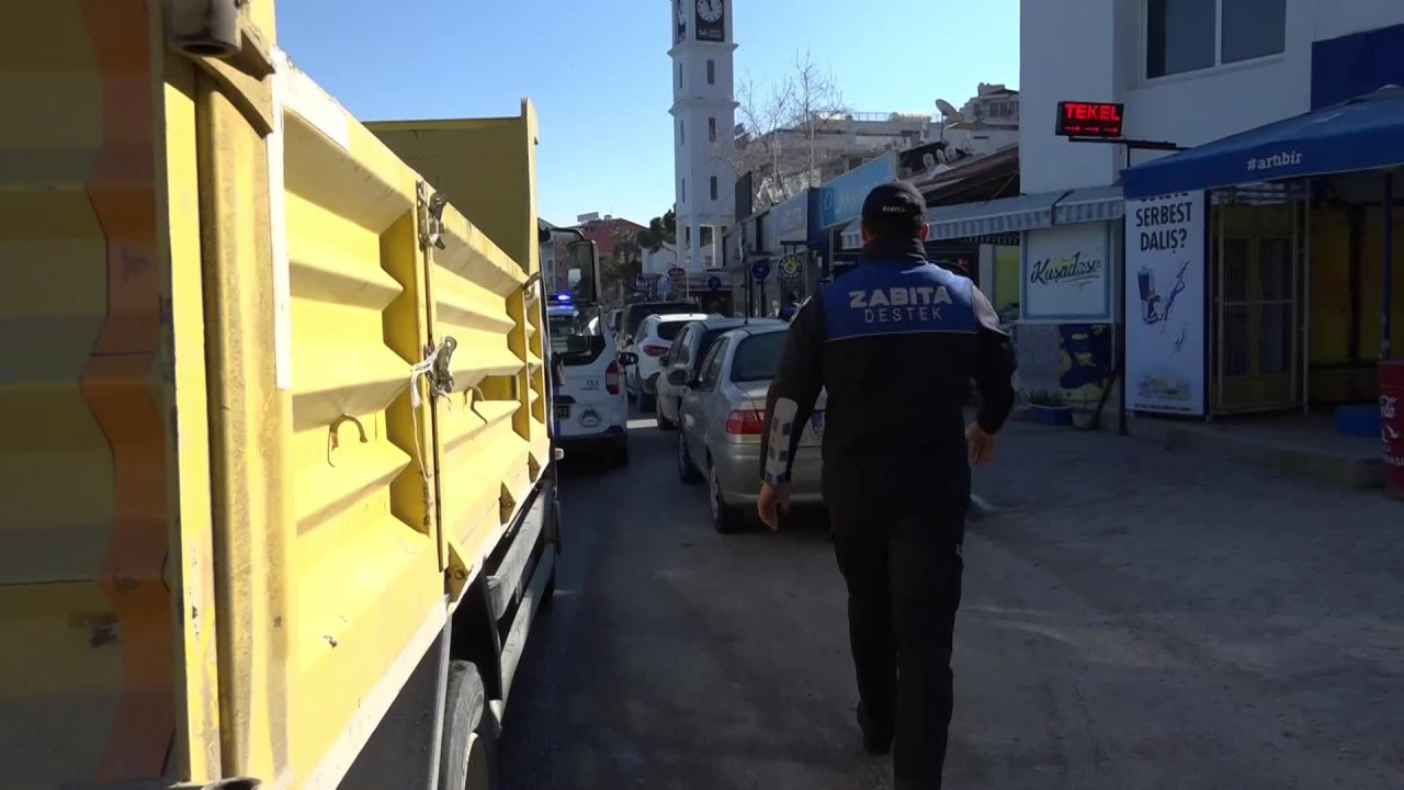 Kuşadası Belediyesi Zabıta Müdürlüğü'nden işgaliye denetimi