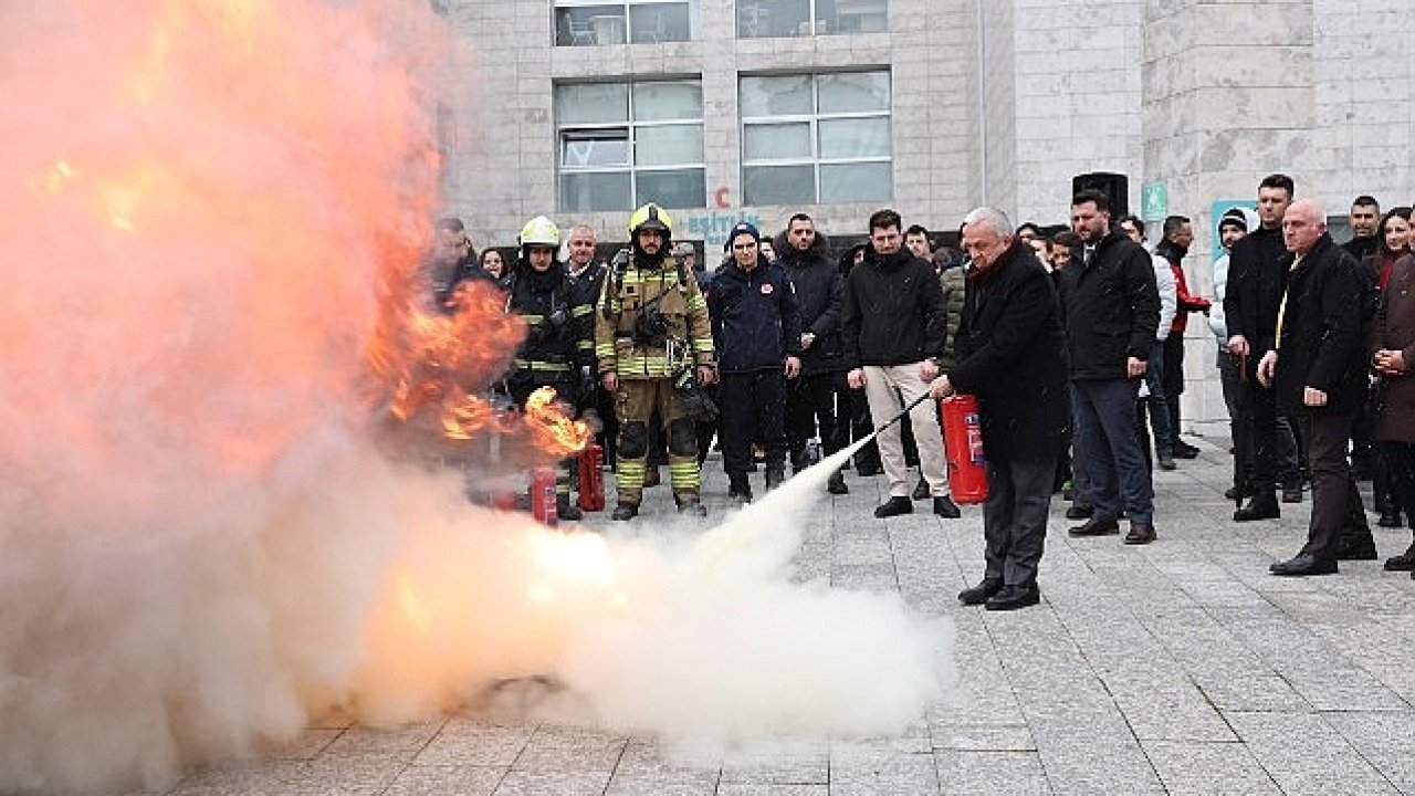 Nilüfer Belediyesi'nde yangın tatbikatı 