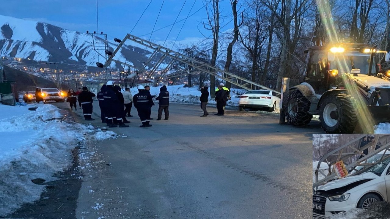 Otomobil elektrik direğine çarptı: 2 yaralı