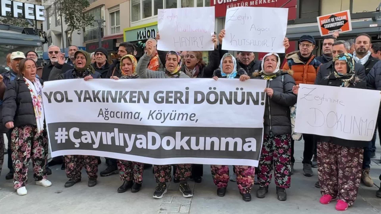 Tire-Belevi yolunda kamulaştırma nedeniyle ağaç kıyımına köylülerden tepki... "Yol yakınken geri dönün. Çayırlı'ya dokunma"