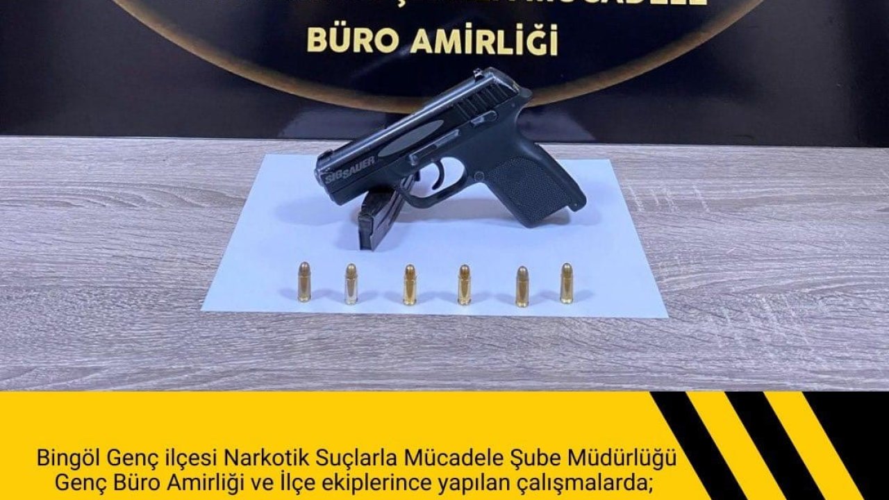 Bingöl’de ruhsatsız tabanca ele geçirildi