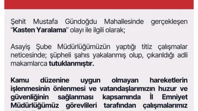 Bingöl’de yaralama olayının şüphelisi yakalandı