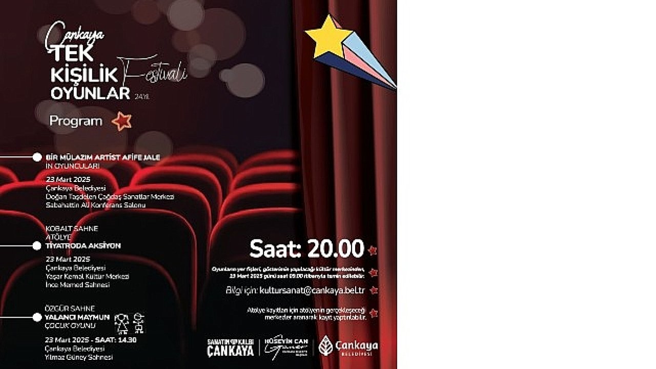 Çankaya tek kişilik oyunlar festivali başlıyor 