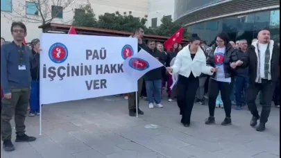 Denizli Pamukkale Üniversitesi Hastanesi çalışanlarından "eşit işe eşit ücret" eylemi