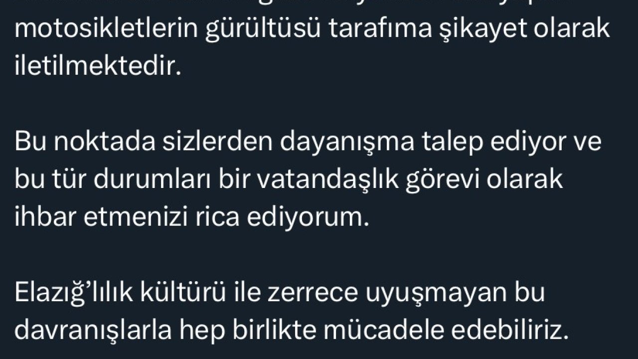 Elazığ Valisi Hatipoğlu’ndan vatandaşlara çağrı