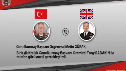 Genelkurmay Başkanı Orgeneral Gürak, Birleşik Krallık Genelkurmay Başkanı Oramiral Radakin ile telefon görüşmesi gerçekleştirdi