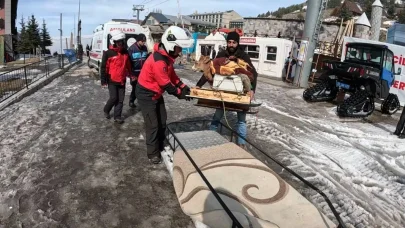 Hasta buzağısını kızakla getirdi, jandarma kar motoruyla geri götürdü