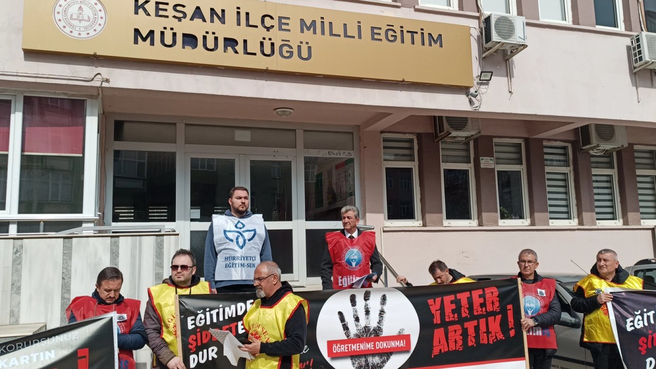 İstanbul'daki öğretmen cinayetine Keşan'dan kitlesel ses