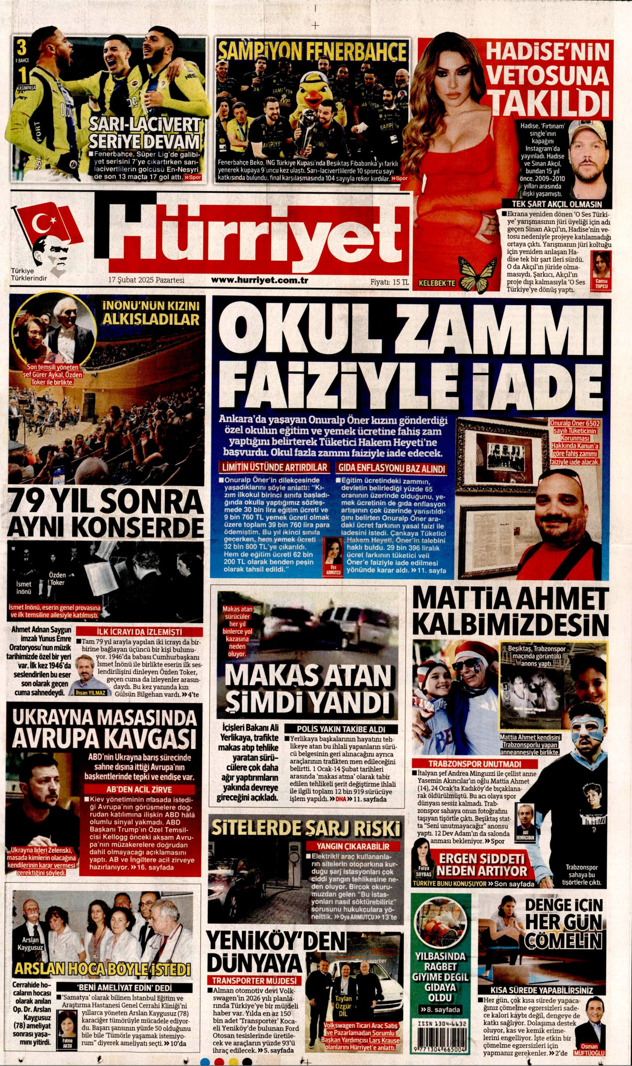 HÜRRİYET Gazete Manşeti